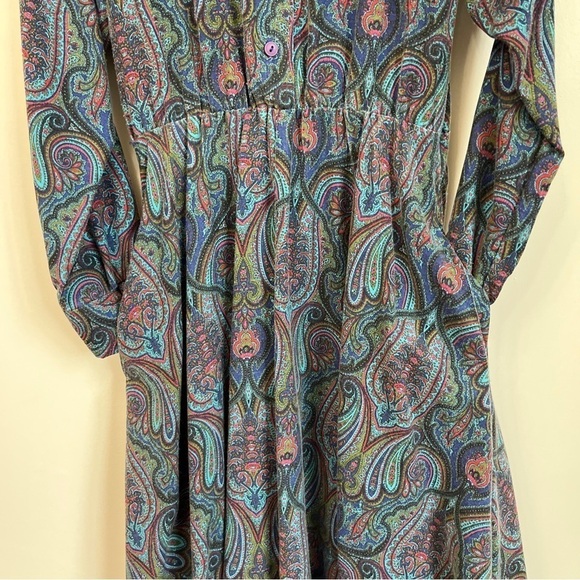 Vintage Women’s Midi Dress Bedford Fair Paisley Granny Petite 6 Made In USA - Picture 13 of 14